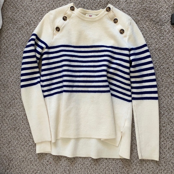 Striped cream cashmere sweater - Picture 3 of 3